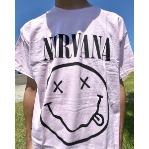 画像2: カリフォルニア買付アイテム 送料無料 NIRVANA / Smiley Face Tシャツ ライトピンク