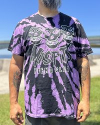 カリフォルニア買付アイテム 送料無料 MISFITS / Fiend Club タイダイTシャツ ブラック