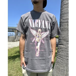 画像1: カリフォルニア買付アイテム 送料無料 NIRVANA / Neon In Utero Tシャツ チャコール