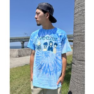 画像3: カリフォルニア買付アイテム 送料無料 WEEZER / Cartoon Band タイダイTシャツ ブルー