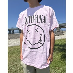 画像4: カリフォルニア買付アイテム 送料無料 NIRVANA / Smiley Face Tシャツ ライトピンク