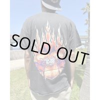 カリフォルニア買付アイテム 送料無料 Lサイズラスト1枚で終了 METALLICA / Flaming Flower Skull Tシャツ ブラック Artwork by PUSHEAD