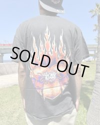 カリフォルニア買付アイテム 送料無料 Lサイズラスト1枚で終了 METALLICA / Flaming Flower Skull Tシャツ ブラック Artwork by PUSHEAD