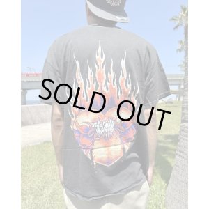 画像1: カリフォルニア買付アイテム 送料無料 Lサイズラスト1枚で終了 METALLICA / Flaming Flower Skull Tシャツ ブラック Artwork by PUSHEAD