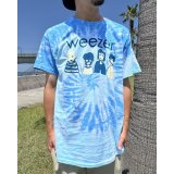 カリフォルニア買付アイテム 送料無料 WEEZER / Cartoon Band タイダイTシャツ ブルー