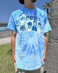 カリフォルニア買付アイテム 送料無料 WEEZER / Cartoon Band タイダイTシャツ ブルー