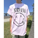 カリフォルニア買付アイテム 送料無料 NIRVANA / Smiley Face Tシャツ ライトピンク