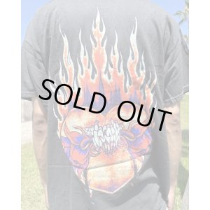 画像2: カリフォルニア買付アイテム 送料無料 Lサイズラスト1枚で終了 METALLICA / Flaming Flower Skull Tシャツ ブラック Artwork by PUSHEAD
