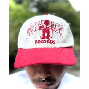 画像2: DEATH LOW RECORDS / Logo コーデュロイキャップ RED/WHITE