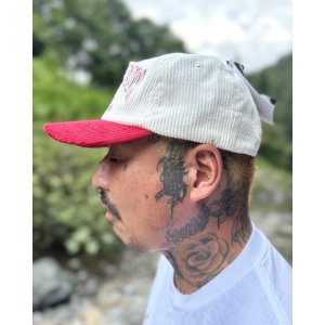 画像5: DEATH LOW RECORDS / Logo コーデュロイキャップ RED/WHITE