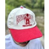 DEATH LOW RECORDS / Logo コーデュロイキャップ RED/WHITE