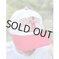DEATH LOW RECORDS / Logo コーデュロイキャップ RED/WHITE