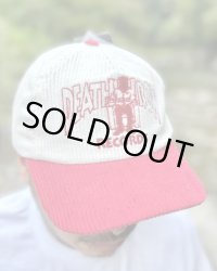 DEATH LOW RECORDS / Logo コーデュロイキャップ RED/WHITE