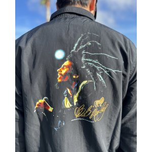 画像3: 送料無料 BOB MARLEY × POT MEETS POP / Live コーチジャケット ブラック
