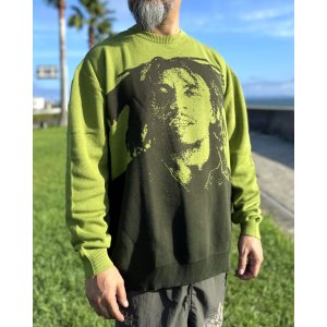 画像6: 送料無料 BOB MARLEY × POT MEETS POP / Natty Dread ニットセーター グリーン