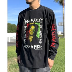 画像7: 送料無料 BOB MARLEY × POT MEETS POP / Catch A Fire 長袖Tシャツ ブラック