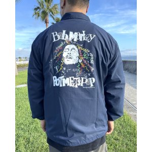 画像6: 送料無料 BOB MARLEY × POT MEETS POP / Sketch コーチジャケット ネイビー