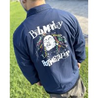 送料無料 BOB MARLEY × POT MEETS POP / Sketch コーチジャケット ネイビー