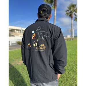 画像2: 送料無料 BOB MARLEY × POT MEETS POP / Live コーチジャケット ブラック