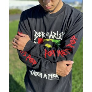 画像3: 送料無料 BOB MARLEY × POT MEETS POP / Catch A Fire 長袖Tシャツ ブラック
