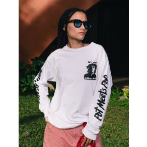 画像2: 送料無料 BOB MARLEY × POT MEETS POP / Natty Dread 長袖Tシャツ ホワイト