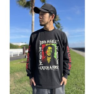 画像2: 送料無料 BOB MARLEY × POT MEETS POP / Catch A Fire 長袖Tシャツ ブラック