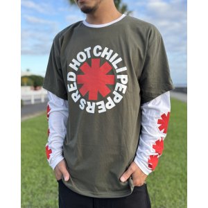画像4: 送料無料 RED HOT CHILI PEPPERS / Classic Asterisk 長袖Tシャツ GREEN/WHITE