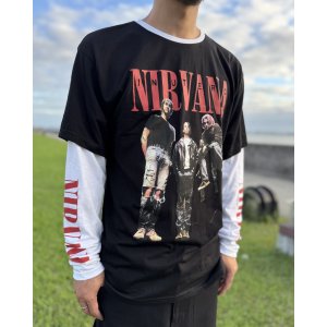 画像5: 送料無料 NIRVANA / In Utero Band Photo 長袖Tシャツ BLACK/WHITE