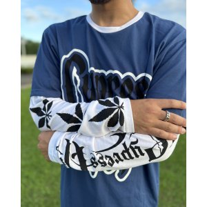 画像11: 送料無料 CYPRESS HILL / Leaf & Logo 長袖Tシャツ NAVY/WHITE