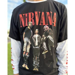 画像3: 送料無料 NIRVANA / In Utero Band Photo 長袖Tシャツ BLACK/WHITE