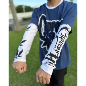 画像10: 送料無料 CYPRESS HILL / Leaf & Logo 長袖Tシャツ NAVY/WHITE