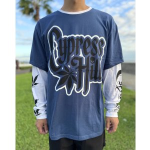 画像13: 送料無料 CYPRESS HILL / Leaf & Logo 長袖Tシャツ NAVY/WHITE