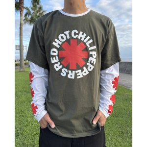 画像3: 送料無料 RED HOT CHILI PEPPERS / Classic Asterisk 長袖Tシャツ GREEN/WHITE