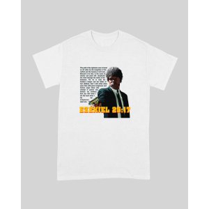 画像1: 10月19日23:59分締切 予約注文 送料無料 Pulp Fiction / Quentin Tarantino Ezekiel 25:17 Jules Winnfield Tシャツ ホワイト