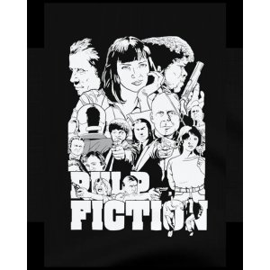 画像5: 10月19日23:59分締切 予約注文 送料無料 Pulp Fiction / Quentin Tarantino Cartoon Characters Tシャツ ブラック