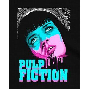 画像2: 10月19日23:59分締切 予約注文 送料無料 Pulp Fiction / Quentin Tarantino Animated Mia Wallace Tシャツ ブラック
