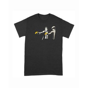 画像1: 10月19日23:59分締切 予約注文 送料無料 Pulp Fiction / Quentin Tarantino The Luckiest Duo Pulp Fiction Bansky Banana Tシャツ ブラック