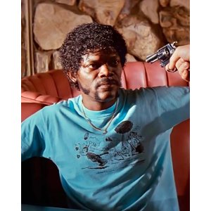 画像1: 10月19日23:59分締切 予約注文 送料無料 Pulp Fiction / Quentin Tarantino Jules Tシャツ ライトブルー