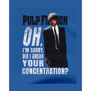 画像2: 10月19日23:59分締切 予約注文 送料無料 Pulp Fiction / Quentin Tarantino Jules "Did I Break Your Concentration?" Tシャツ ブルー