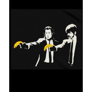 画像2: 10月19日23:59分締切 予約注文 送料無料 Pulp Fiction / Quentin Tarantino The Luckiest Duo Pulp Fiction Bansky Banana Tシャツ ブラック