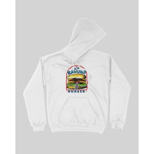 画像1: 10月19日23:59分締切 予約注文 送料無料 Pulp Fiction / Quentin Tarantino Big Kahuna Burger プルオーバーパーカー ホワイト