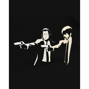 画像2: 10月19日23:59分締切 予約注文 送料無料 Pulp Fiction / Quentin Tarantino The Luckiest Duo プルオーバーパーカー ブラック