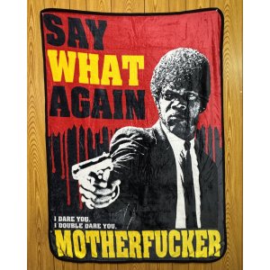 画像1: 送料無料 在庫5枚のみ Pulp Fiction / SAY WHAT AGAIN フリースブランケット