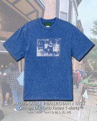 10月30日23:59分締切 予約注文 送料無料 JAKOBS CASTLE x BALL&CHAIN x YASU / Chicago LAX-ORD フェードTシャツ ブルー