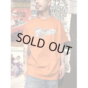 画像2: XLサイズラスト1枚で終了 "OPIE ORTIZ x BALL&CHAIN" / Skull & Rose コラボTシャツ TEXAS ORANGE