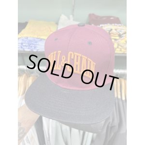 画像1: 10%OFF ラスト1枚で終了 FUCKIN' MELLOW CLOTHING / Ball&Chain artwork by PICTURE MOUSE スナップバックキャップ BURGUNDY