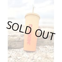 DUNKIN DONUTS / 2023 ORANGE RAINBOW ACRYLIC TRAVEL CUP TUMBLER with STRAW