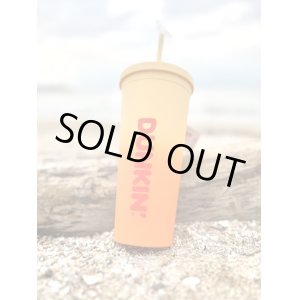 画像1: DUNKIN DONUTS / 2023 ORANGE RAINBOW ACRYLIC TRAVEL CUP TUMBLER with STRAW