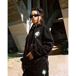 画像6: 送料無料 Lサイズラスト1枚で終了 CYPRESS HILL x POT MEETS POP / Skull & Compass プルオーバーパーカー BLACK