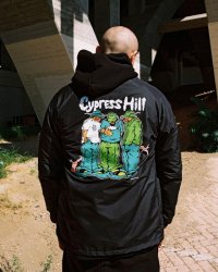 送料無料 CYPRESS HILL x POT MEETS POP / Blunted コーチジャケット BLACK